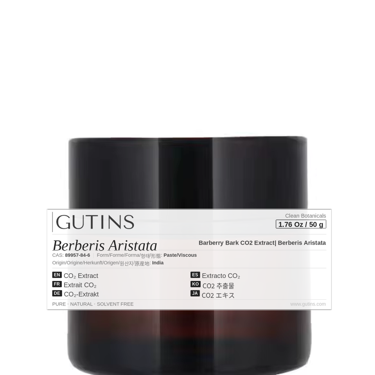 Barberry Bark CO2 Extract| Berberis Aristata | Clean Botanical Extracts | GUTINS