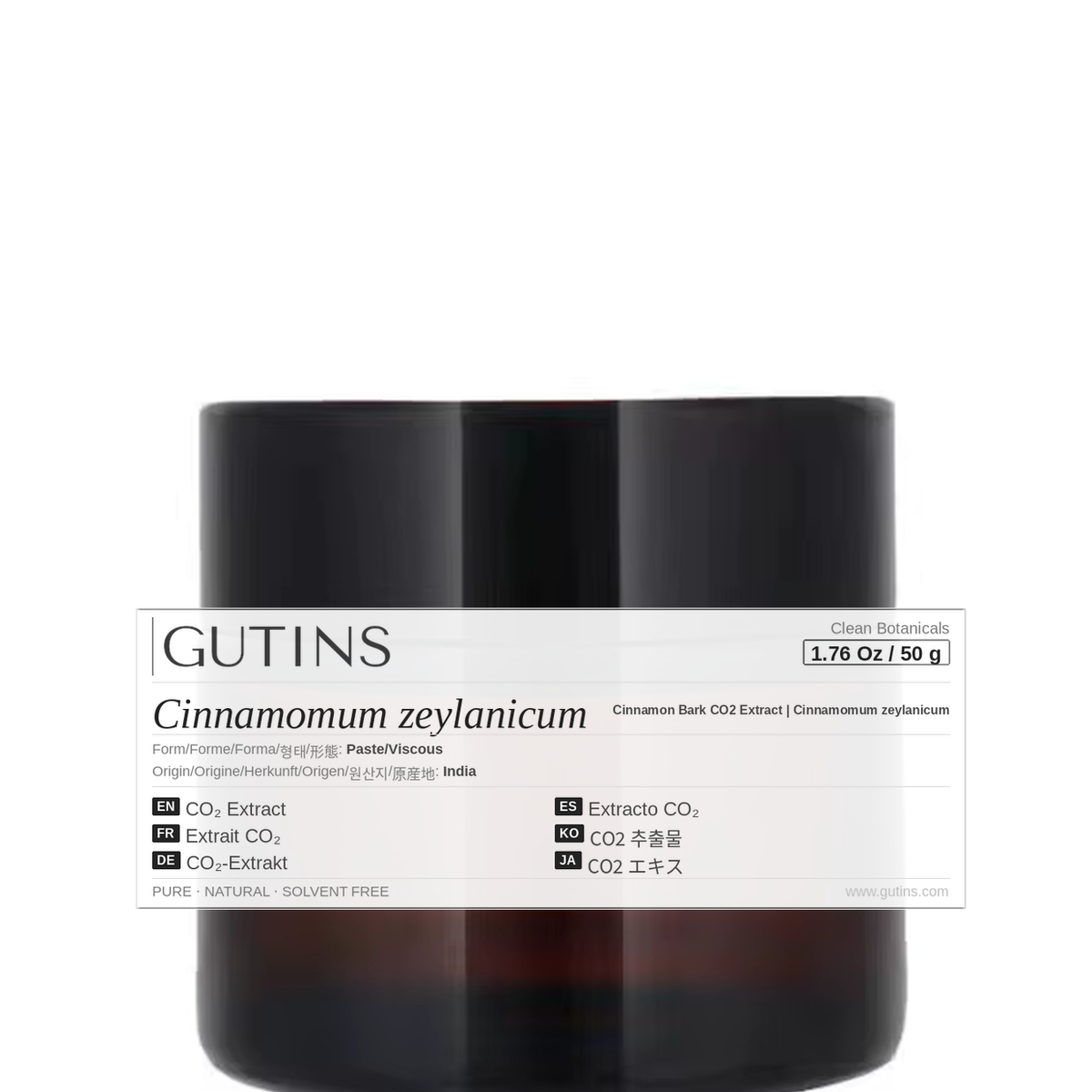 Cinnamon Bark CO2 Extract | Cinnamomum zeylanicum | Clean Botanical Extracts | GUTINS
