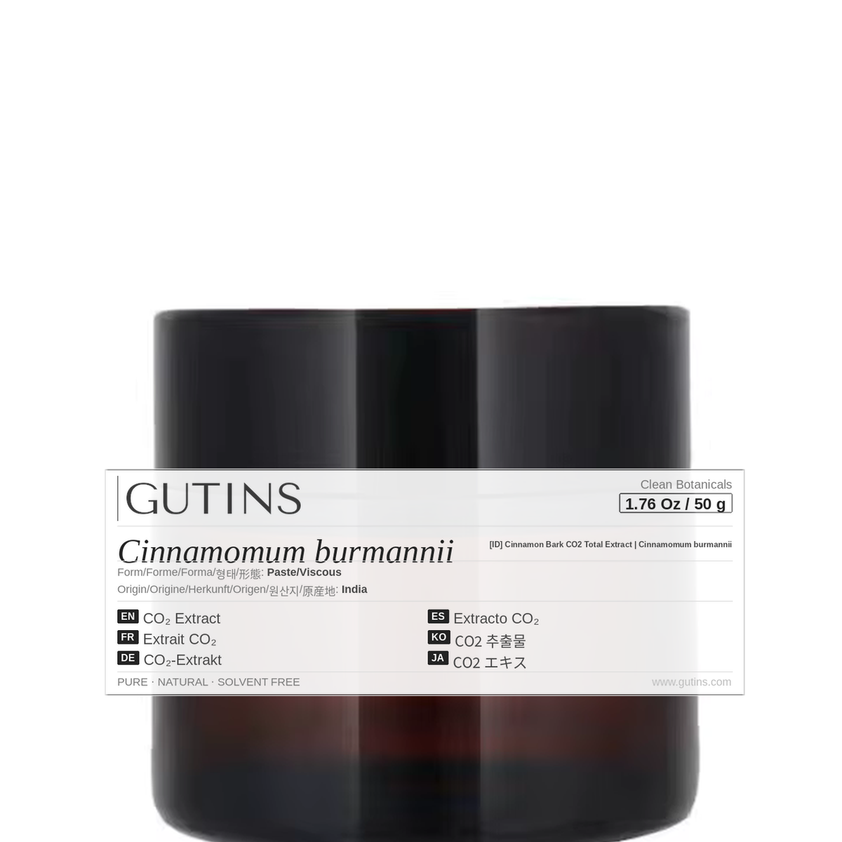 [ID] Cinnamon Bark CO2 Total Extract | Cinnamomum burmannii | Clean Botanical Extracts | GUTINS