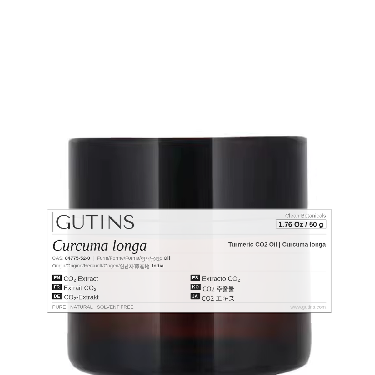 Turmeric CO2 Oil | Curcuma longa | Clean Botanical Extracts | GUTINS